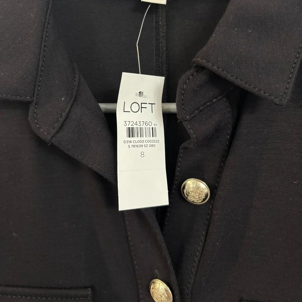 Ann Taylor Black Ponte Mini Shift Pocket Dress size 8 - Picture 2 of 2